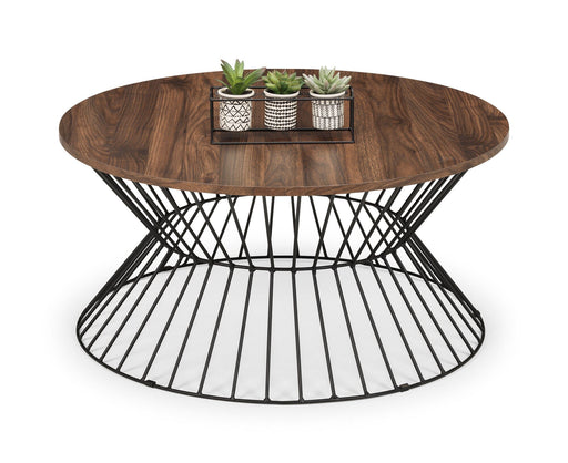 Jersey Round Wire Coffee Table - Walnut Coffee Table Julian Bowen V2 