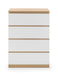 Jupiter 4 Drawer Chest - White/Oak Chest of Drawers Julian Bowen V2 