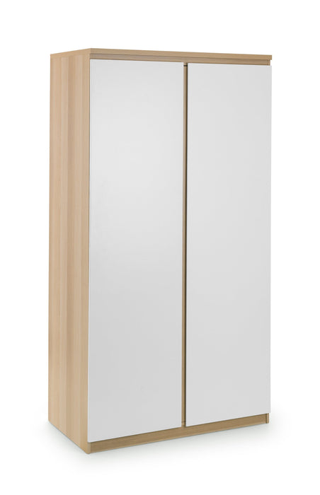 Jupiter 2 Door Wardrobe - White/Oak Wardrobe Julian Bowen V2 