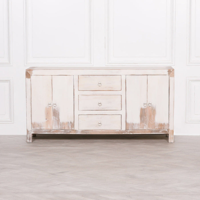 White Distressed Oriental Sideboard Console Table Maison Repro 