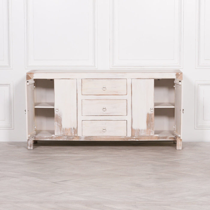 White Distressed Oriental Sideboard Console Table Maison Repro 