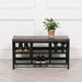 Black Metal Storage Bench With Wooden Top Ottoman Maison Repro 