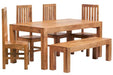 Toko Light Mango 6 Ft Dining Set With Wooden Chairs And Slatted Chairs Toko IHv2 