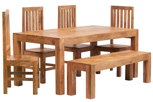 Toko Light Mango 6 Ft Dining Set With Wooden Chairs And Slatted Chairs Toko IHv2 