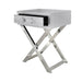 Silver Faux Snakeskin End Table Side Table CIMC 