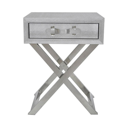 Silver Faux Snakeskin End Table Side Table CIMC 