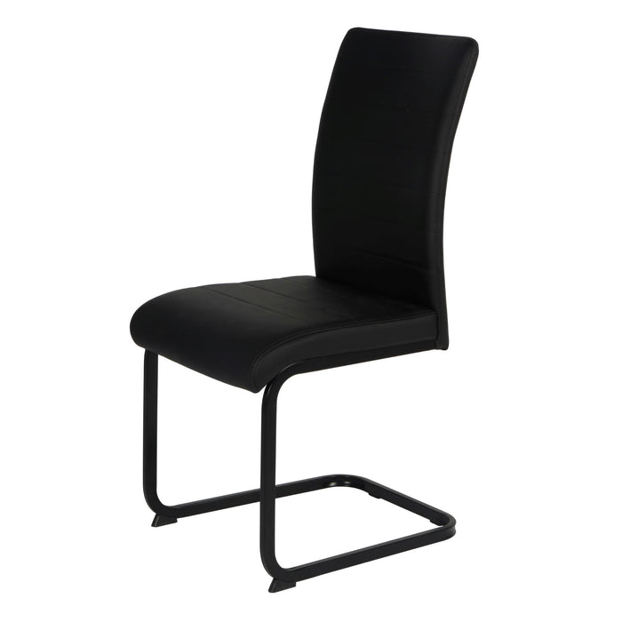 Liana Chair Black PU Black Legs Dining Chair Gannon 