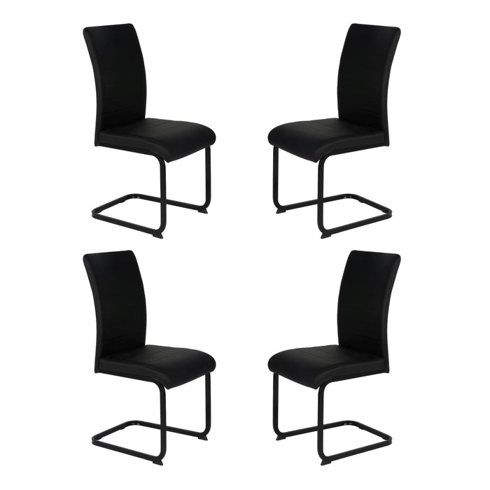 Liana Chair Black PU Black Legs Dining Chair Gannon 