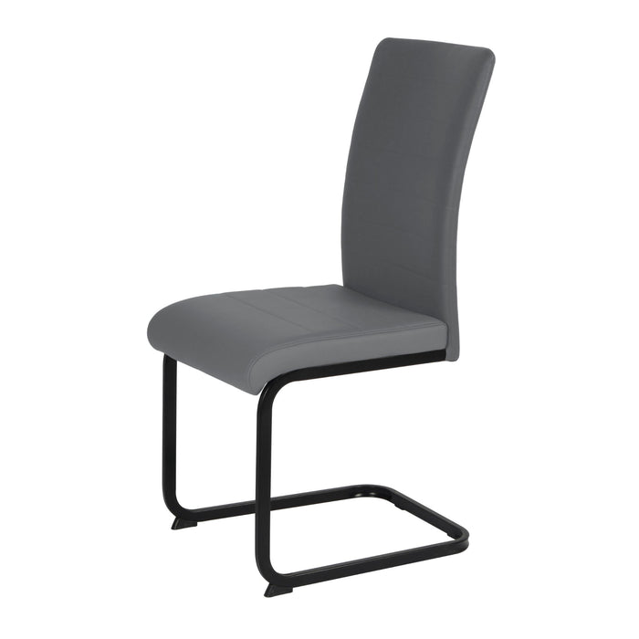 Liana Chair Grey PU Black Legs Dining Chair Gannon 