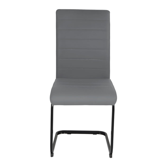 Liana Chair Grey PU Black Legs Dining Chair Gannon 