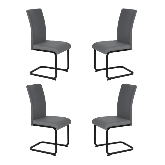 Liana Chair Grey PU Black Legs Dining Chair Gannon 