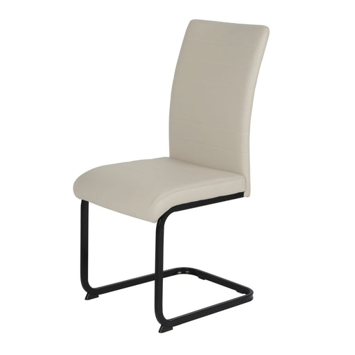 Liana Chair Taupe PU Black Legs Dining Chair Gannon 