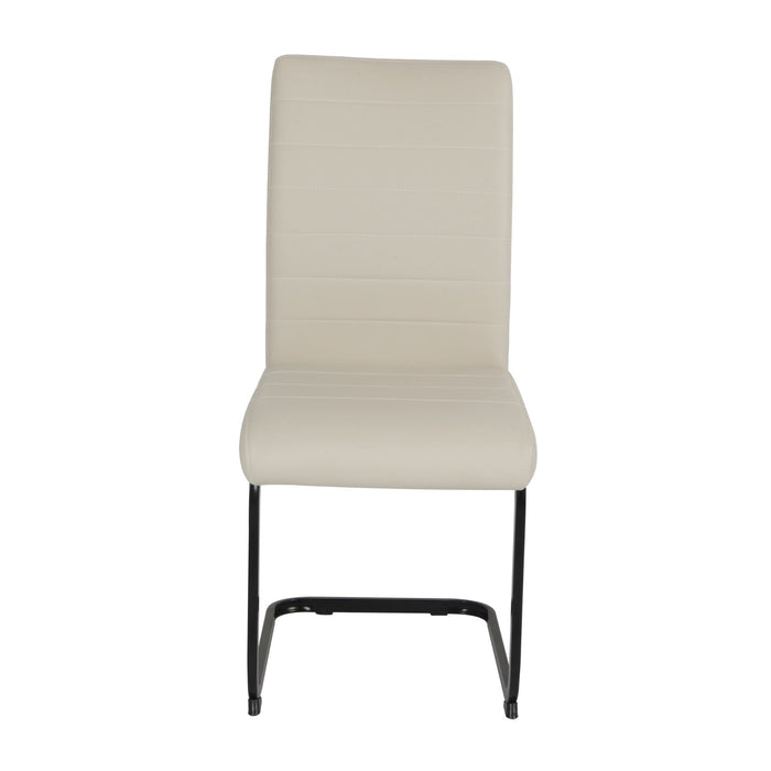 Liana Chair Taupe PU Black Legs Dining Chair Gannon 