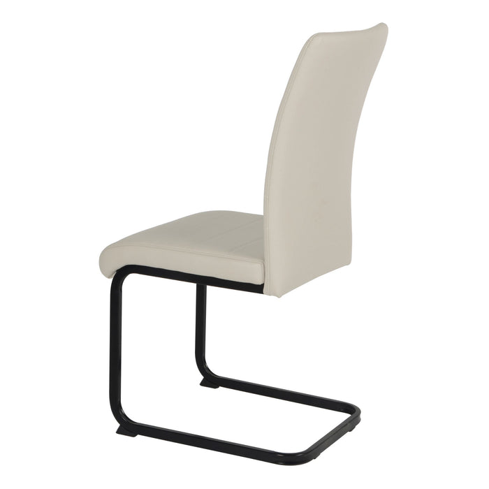 Liana Chair Taupe PU Black Legs Dining Chair Gannon 