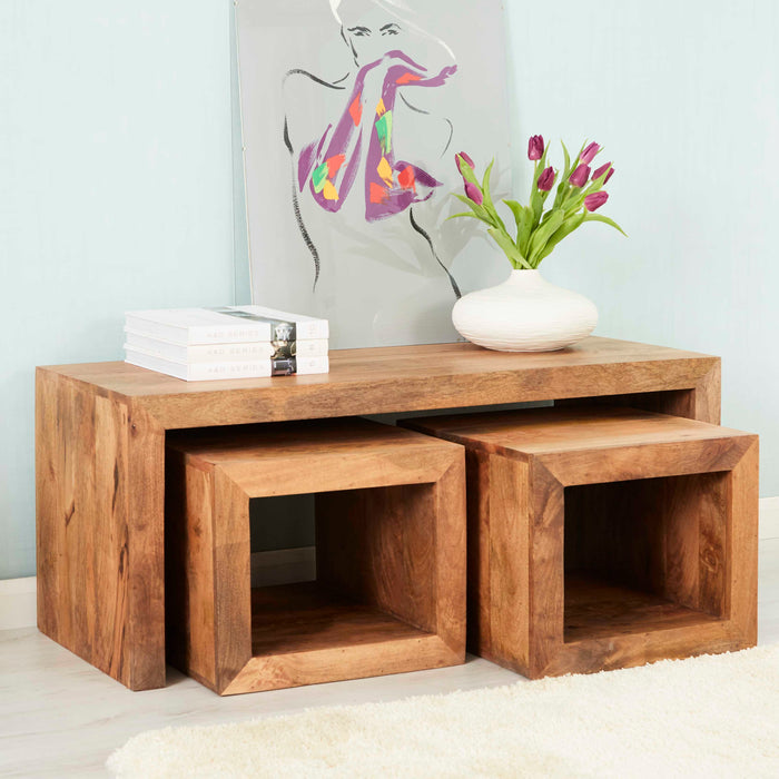 Toko Light Mango Cubed John Long Coffee Table Set Toko IHv2 