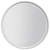 Lotus 80cm Round Framed LED Mirror Matt White Supplier 141 