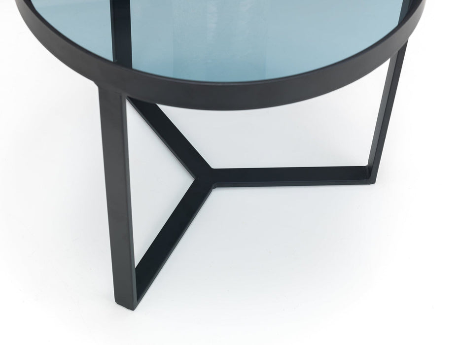 Loft Lamp Table - Smoked Glass Side Table Julian Bowen V2 