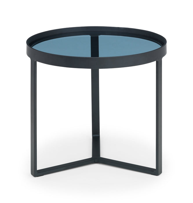 Loft Lamp Table - Smoked Glass Side Table Julian Bowen V2 