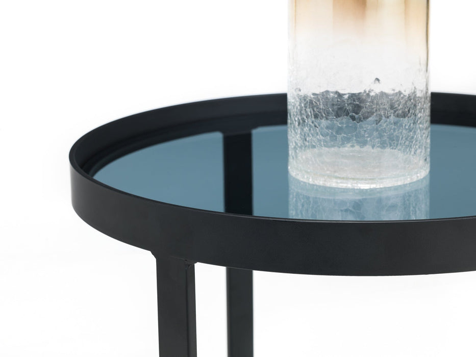 Loft Lamp Table - Smoked Glass Side Table Julian Bowen V2 