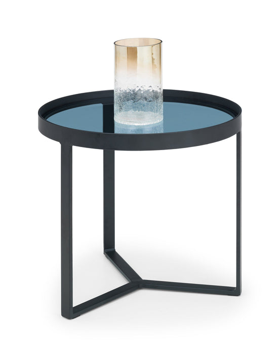 Loft Lamp Table - Smoked Glass Side Table Julian Bowen V2 