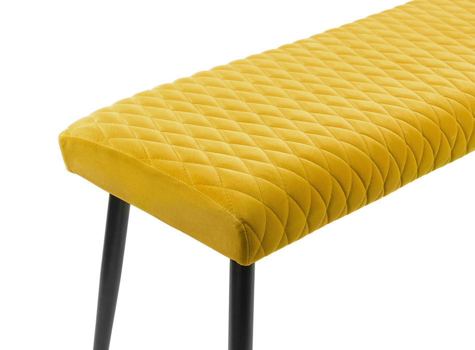 Luxe Low Bench - Mustard Dining Bench Julian Bowen V2 