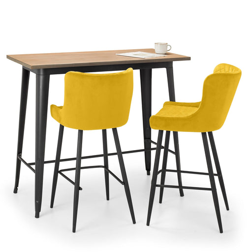 Luxe Velvet Bar Stool - Mustard Bar Stools Julian Bowen V2 