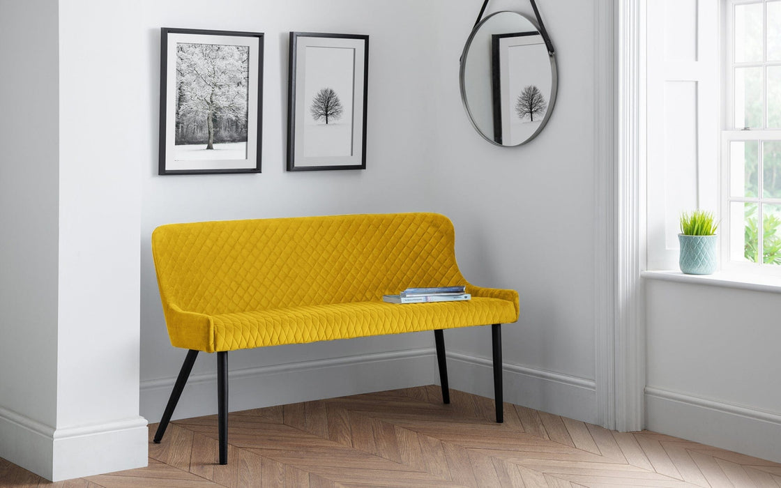 Luxe High Back Bench - Mustard Dining Bench Julian Bowen V2 