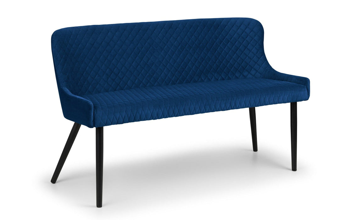 Luxe High Back Bench - Blue Dining Bench Julian Bowen V2 