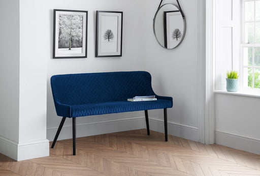 Luxe High Back Bench - Blue Dining Bench Julian Bowen V2 