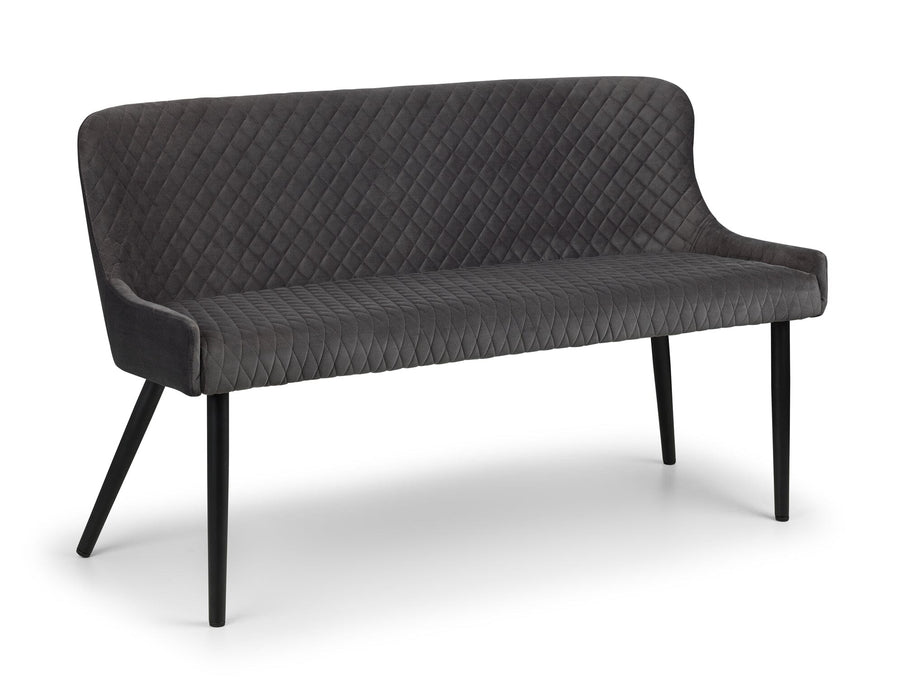 Luxe High Back Bench - Grey Dining Bench Julian Bowen V2 