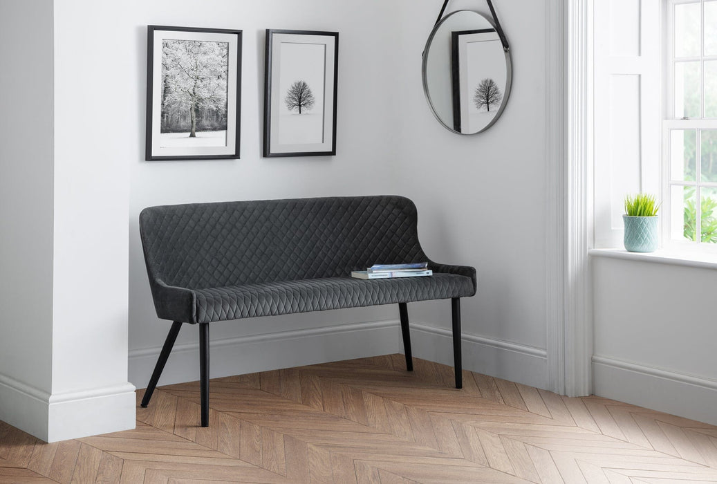 Luxe High Back Bench - Grey Dining Bench Julian Bowen V2 