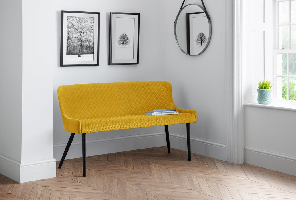 Luxe High Back Bench - Mustard Dining Bench Julian Bowen V2 