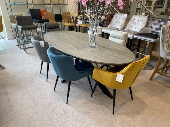 Manhattan Oval Table 2200mm - Grey Dining Tables FP 