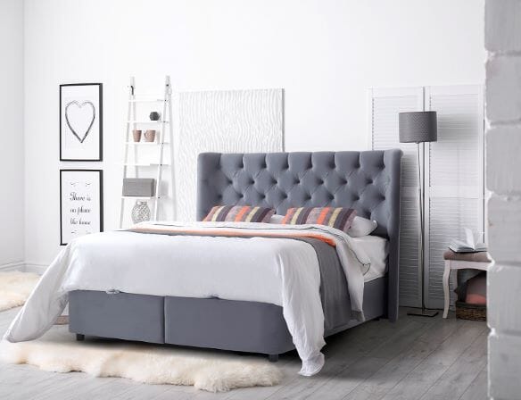 Mayfair 4'6" Storage Bed - Grey Bed Frame FP 