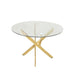 Value Nova Gold Base with Round Clear Glass Top Dining Table Dining Tables CIMC 