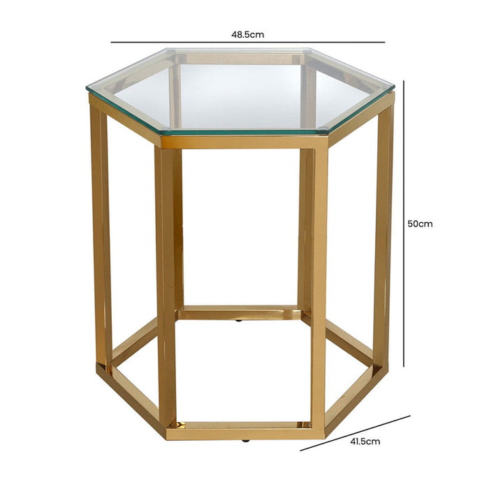 Value Hexagon Gold Metal End Table Side Table CIMC 