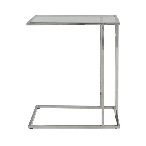 Value Harry C-shaped Silver Metal Frame with Clear Glass Top Sofa Table Sofa Tables CIMC 