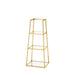 Small Logan Featuring Ladder-style Frame and Tiered Glass Shelves in Large to Small Sizes with Gold Metal Frame Display Unit Shelving Unit CIMC 