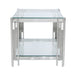 Cohen Steel Tubes and Clear Glass End Table Side Table CIMC 