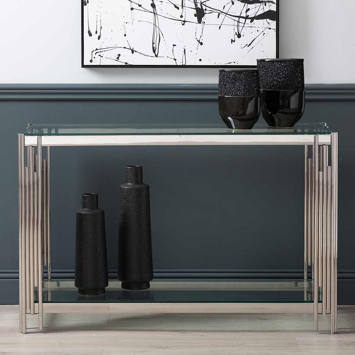 Cohen Steel Tubes and Glass Console Table Console Table CIMC 