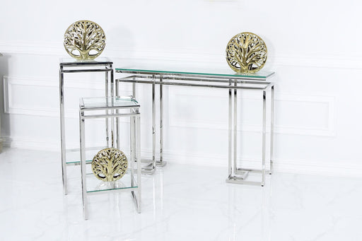 Meridian Glass & Stainless Steel Console Table Console Table CIMC 