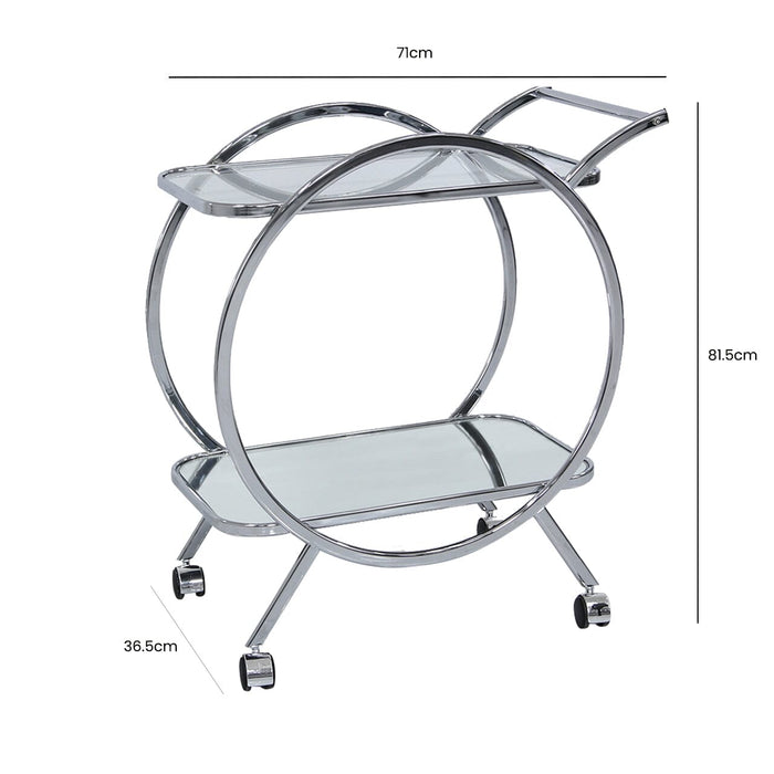 Value Harry Mirror Drinks Trolley Shelving Unit CIMC 