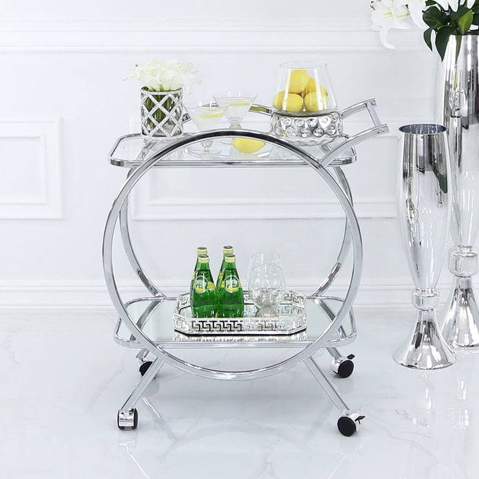 Value Harry Mirror Drinks Trolley Shelving Unit CIMC 