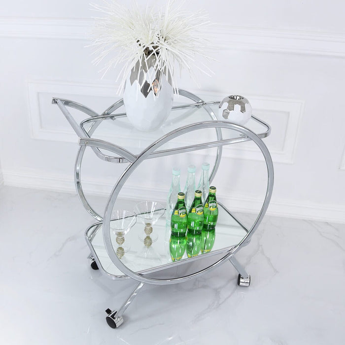 Value Harry Mirror Drinks Trolley Shelving Unit CIMC 