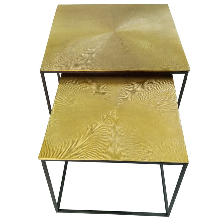 Value Mahi Set of 2 Black and Gold Nesting Tables Nest Of Tables CIMC 