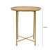 Value Mira Natural Wood and Gold End Table Side Table CIMC 