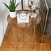 Value Mira Natural Wood and Gold End Table Side Table CIMC 