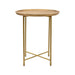 Value Mira Natural Wood and Gold End Table Side Table CIMC 