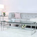 Value Harry Steel And Clear Glass Tiered Coffee Table Coffee Table CIMC 