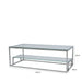 Value Harry Steel And Clear Glass Tiered Coffee Table Coffee Table CIMC 